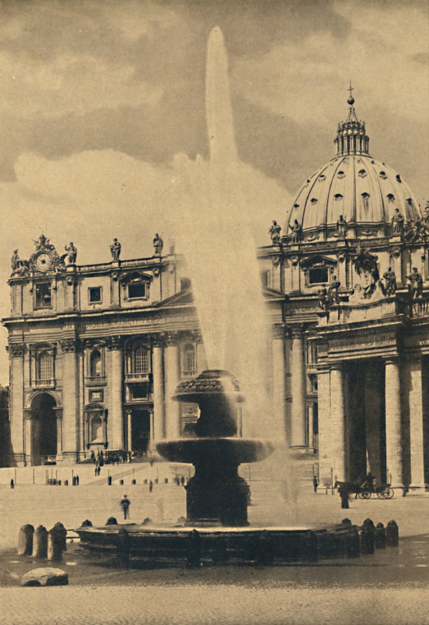 Roma - Peterspladsen. Springvand og facade af Carlo Maderno. Kuppel af Michelangelo, 1910 af Unbekannt