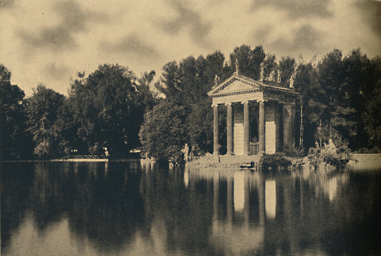 Roma - Villa Borghese Umberto I. - Lille tempel i sø-haven, 1910 af Unbekannt