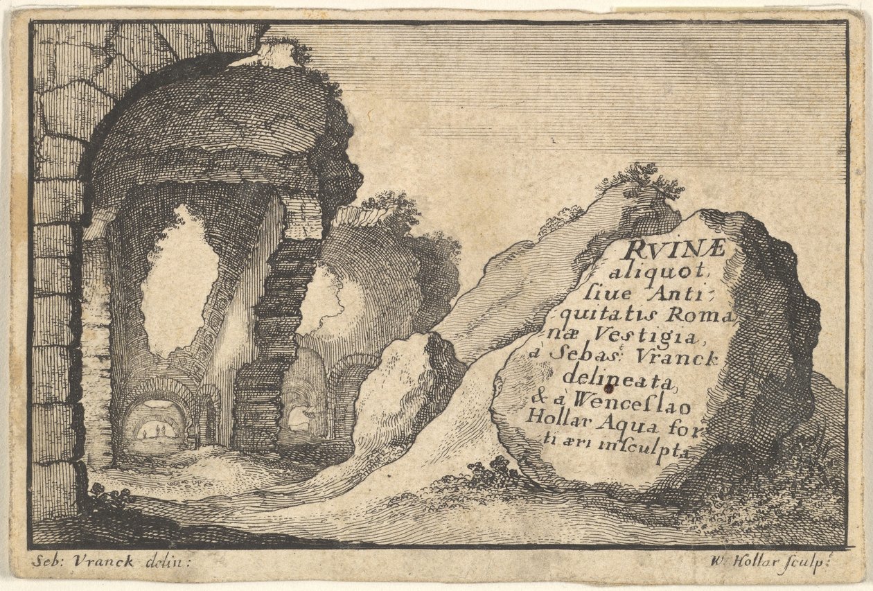 Romerske ruiner, anden version af titelbladet, ca. 1650. af Unbekannt
