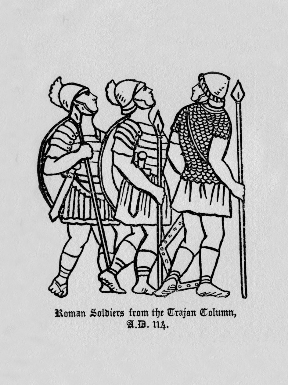 Romerske soldater fra Trajan-søjlen 114 e.Kr., 1910 af Unbekannt