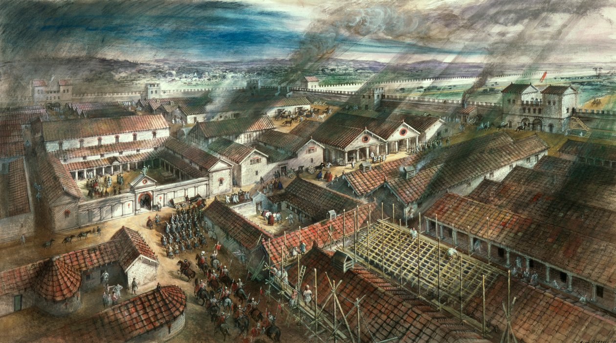 Romersk fort i London, c122 e.Kr af Unbekannt