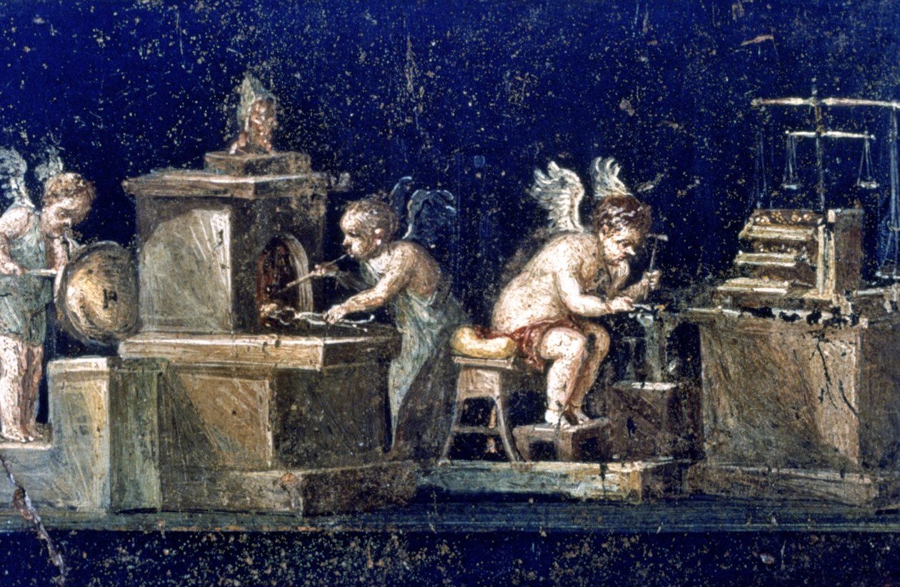 Romersk vægmaleri, House of the Vettii Pompeii, Italien af Unbekannt