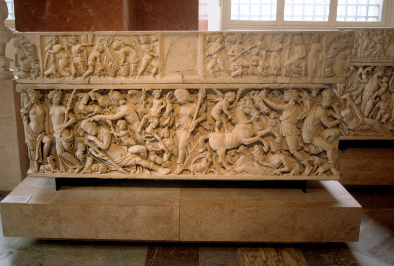 Romersk sarkofag med legenden om Selene og Endymion, 230-235 e.Kr. af Unbekannt