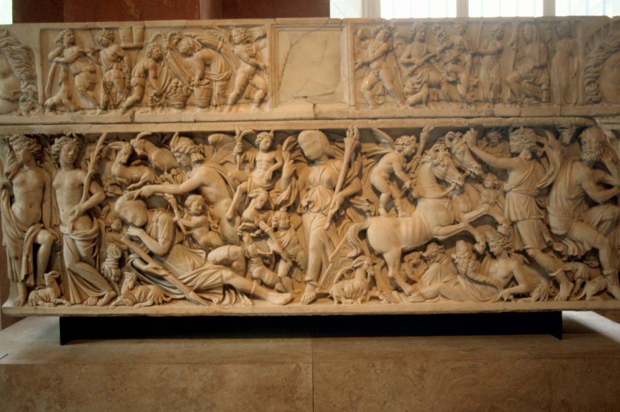 Romersk sarkofag med legenden om Selene og Endymion, 230-235 e.Kr. af Unbekannt