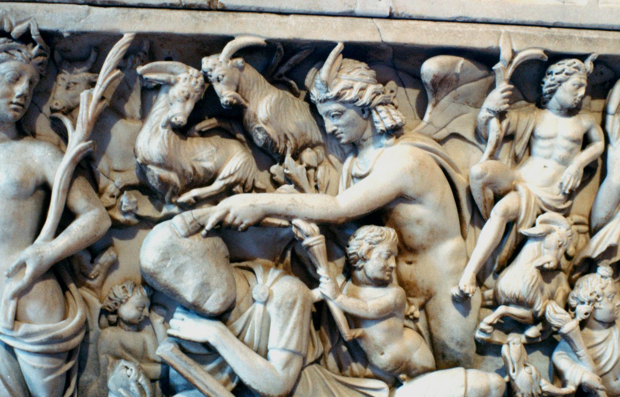 Romersk sarkofag med legenden om Selene og Endymion, 230-235 e.Kr. af Unbekannt