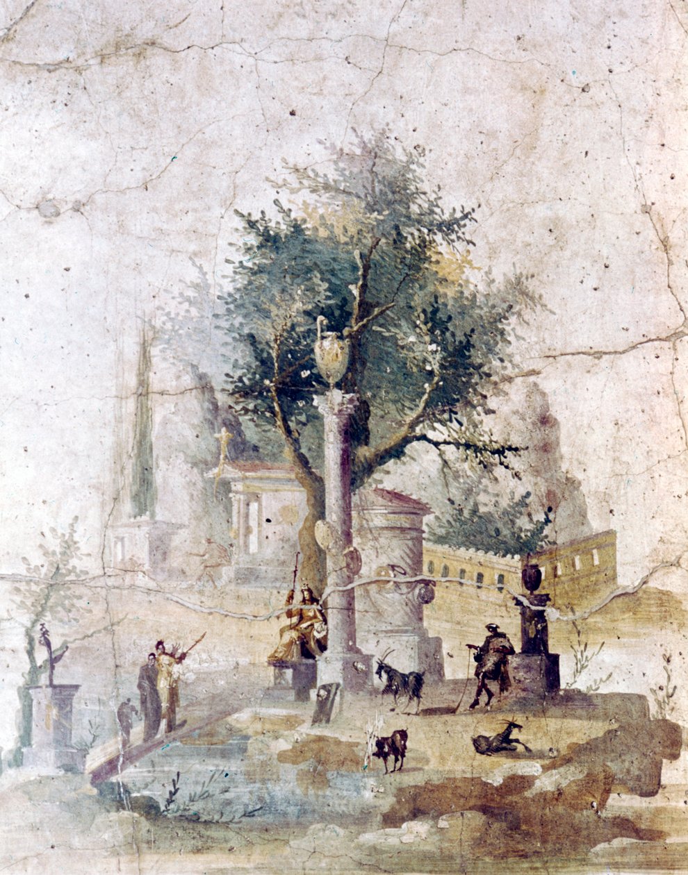 Romersk vægmaleri fra Agrippa Postumus villa, nær Pompeji, 1. århundrede af Unbekannt