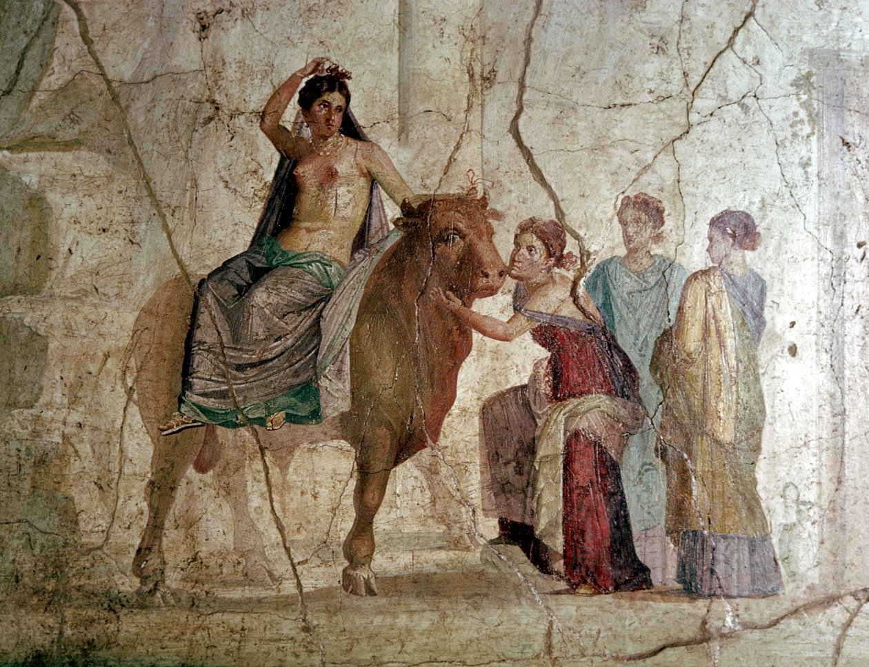 Romersk vægmaleri af The Rape of Europa, House of Jason, Pompeji, Italien af Unbekannt
