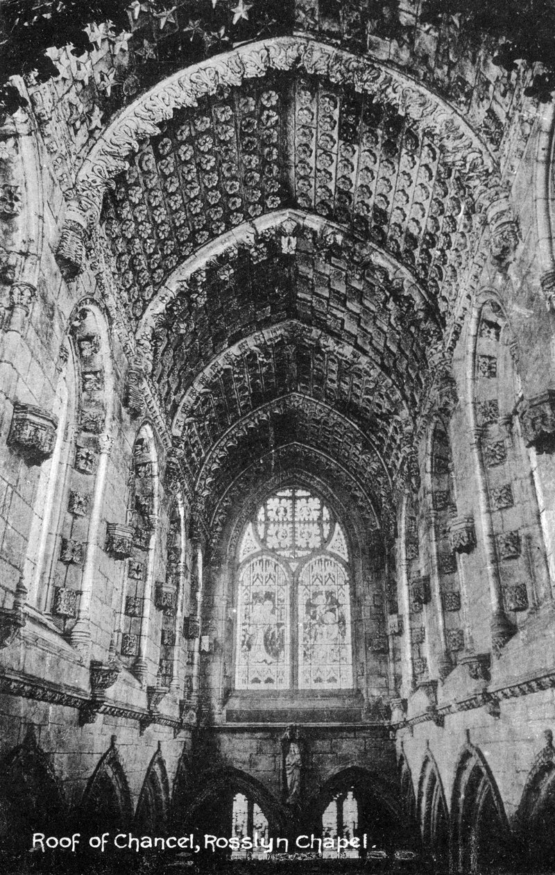 Roof of the Chancel, Rosslyn Chapel, Midlothian, Skotland, 20. århundrede af Unbekannt