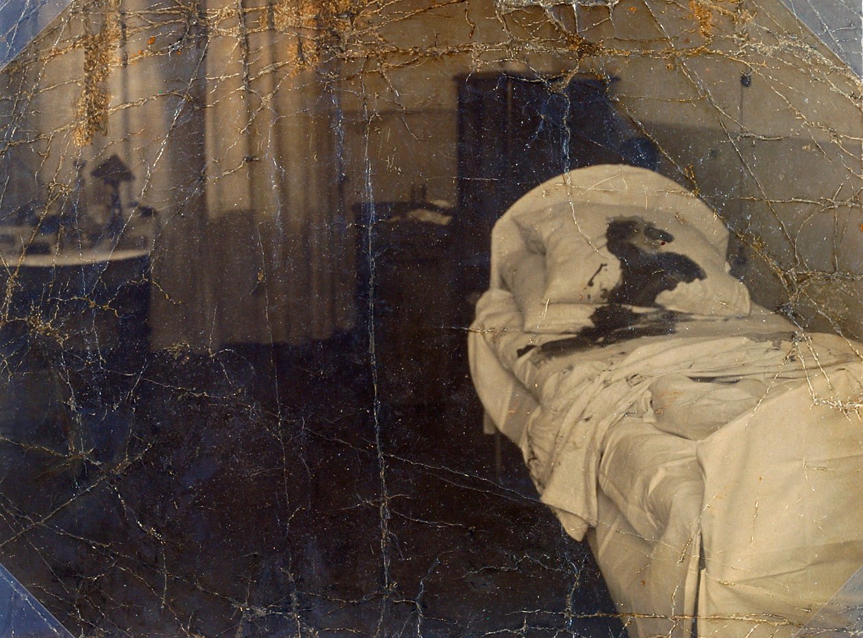 Værelse på Mariinskaya Hospitalet, hvor Fjodor Kokoshkin blev myrdet, Petrograd, Rusland, 1918 af Unbekannt