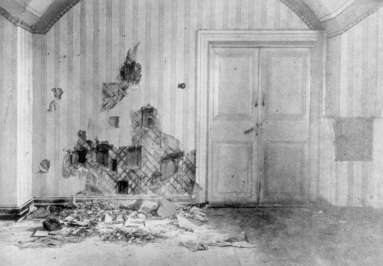 Værelse, hvor zar Nicholas II og hans familie blev henrettet, Jekaterinburg, Rusland, 17. juli 1918 af Unbekannt