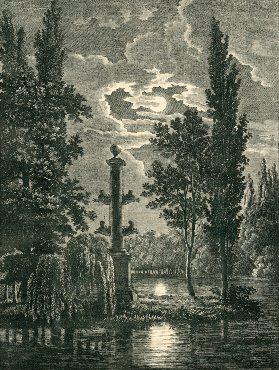 Rostral søjle i haverne ved Château de Méréville, Essonne, Frankrig, 1903. af Unbekannt