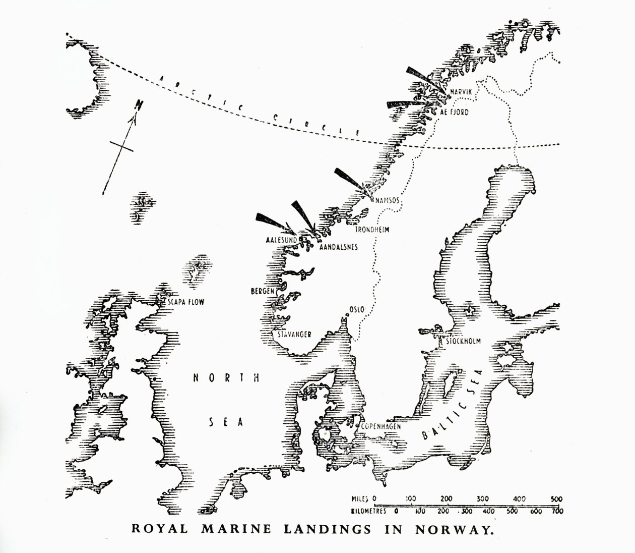 Royal Marine landinger i Norge, Anden Verdenskrig, 1940 1944. af Unbekannt
