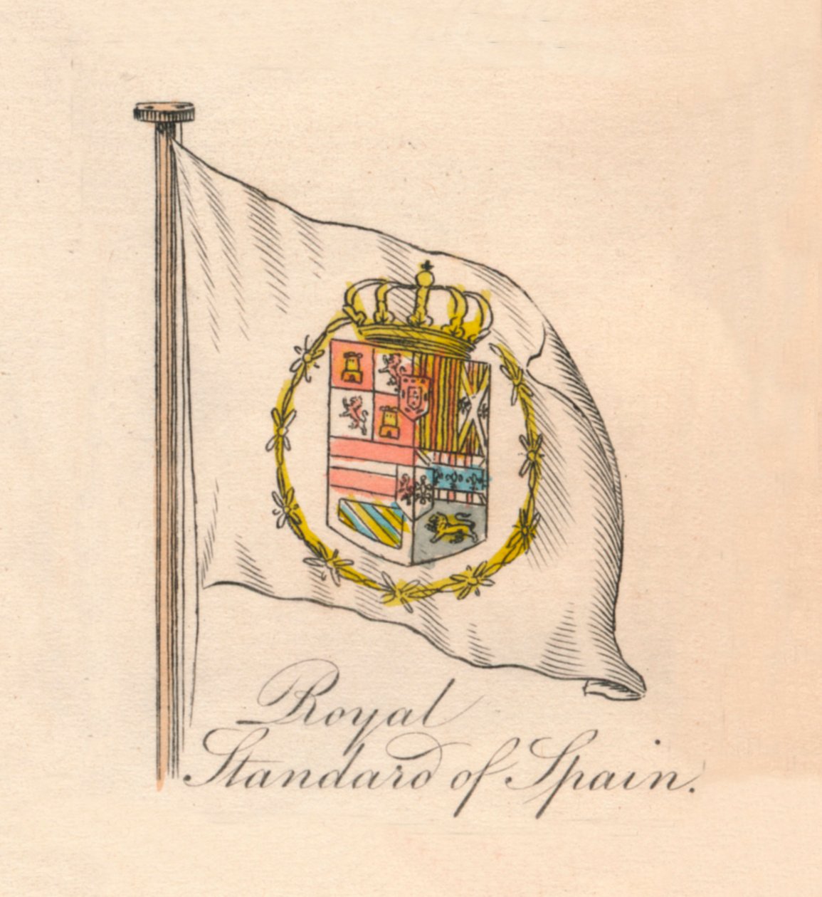 Royal Standard of Spain, 1838 af Unbekannt