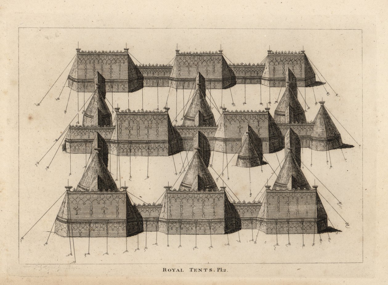 Kongelige telte opstillet til mødet mellem kong Henrik VIII og kong Frans I af Frankrig nær Ardres 1520 af Unbekannt