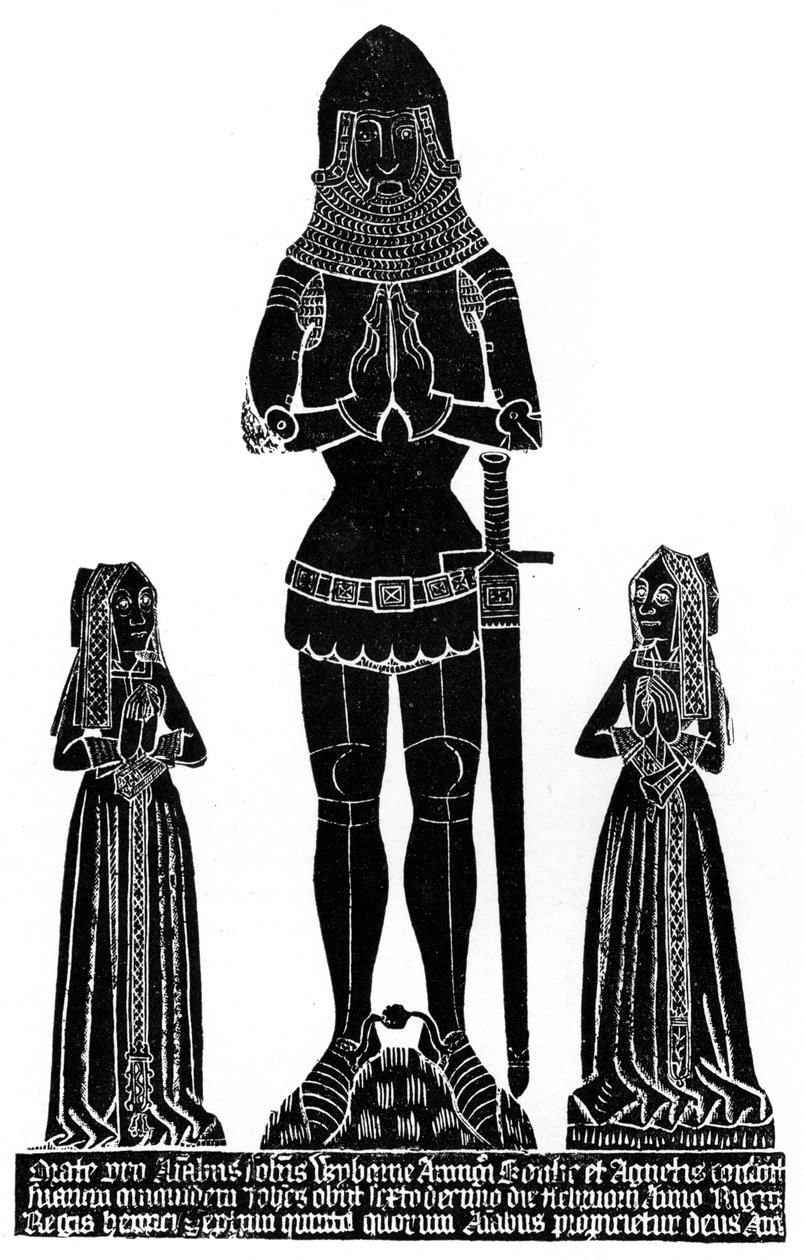 Gnidning af middelaldergraveret messing, c1490 1901 af Unbekannt