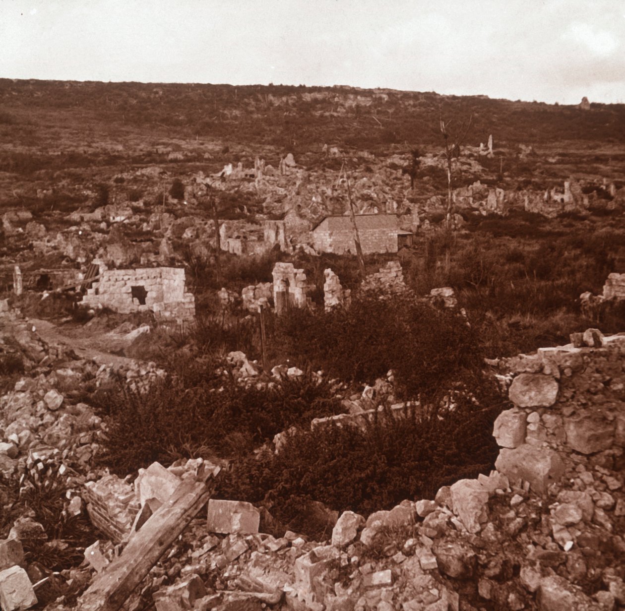 Ruiner, Anizy-le-Château, Nordfrankrig, c1914-c1918 af Unbekannt