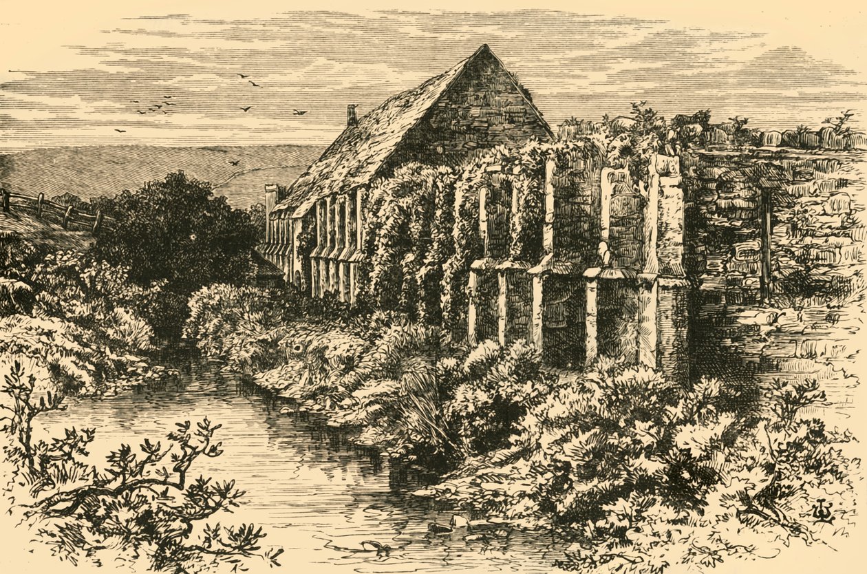 Ruiner af Barn, Abbotsbury Abbey, 1898. af Unbekannt