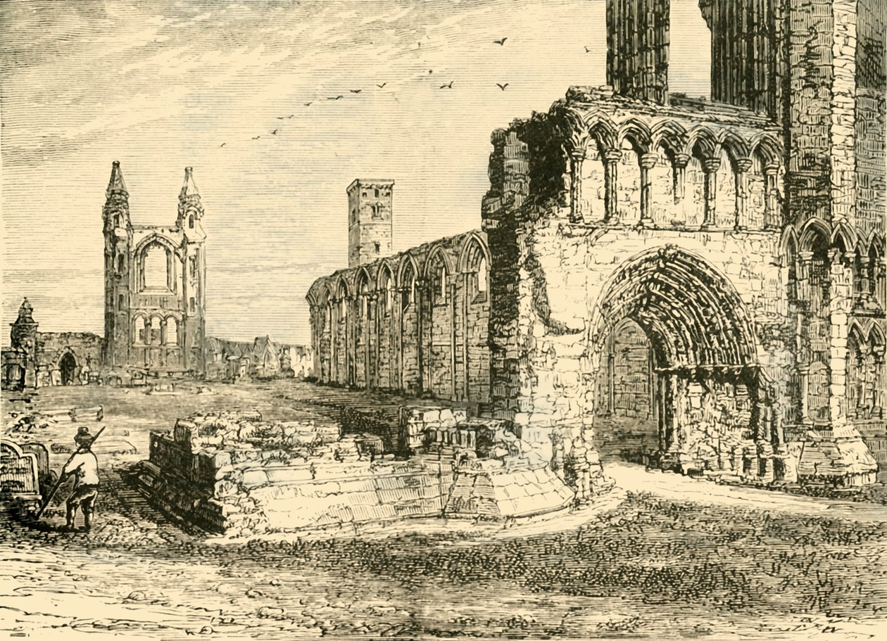 Ruinerne af katedralen, St. Andrews, 1890. af Unbekannt