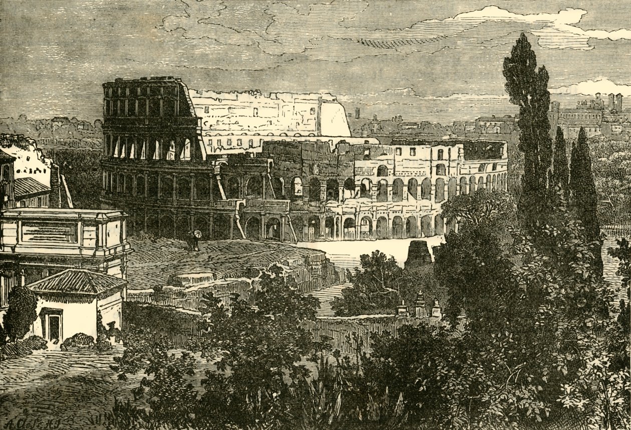 Ruiner af Colosseum, fra Palatinen, 1890. af Unbekannt