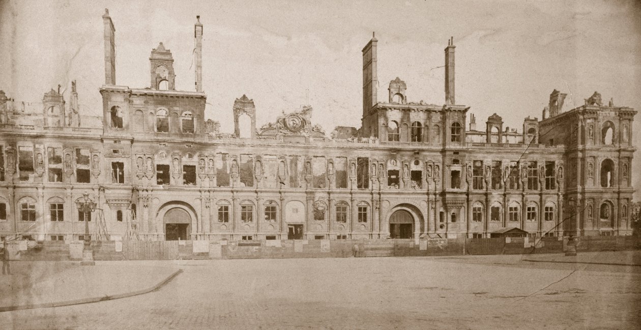 Ruinerne af Hotel de Ville, Paris, maj 1871 af Unbekannt