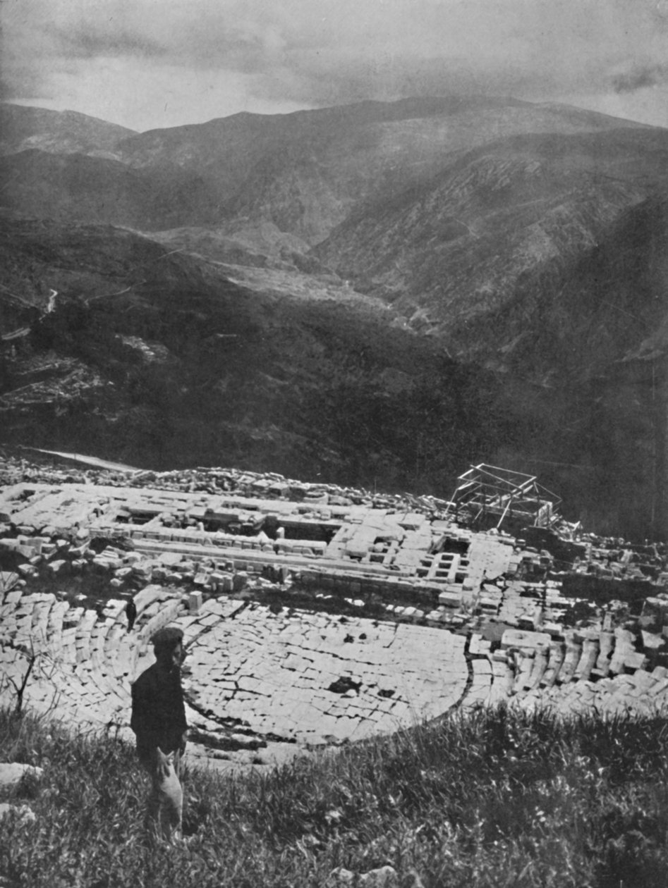 Ruinerne af Apollontemplet i Delphi, 1913 af Unbekannt
