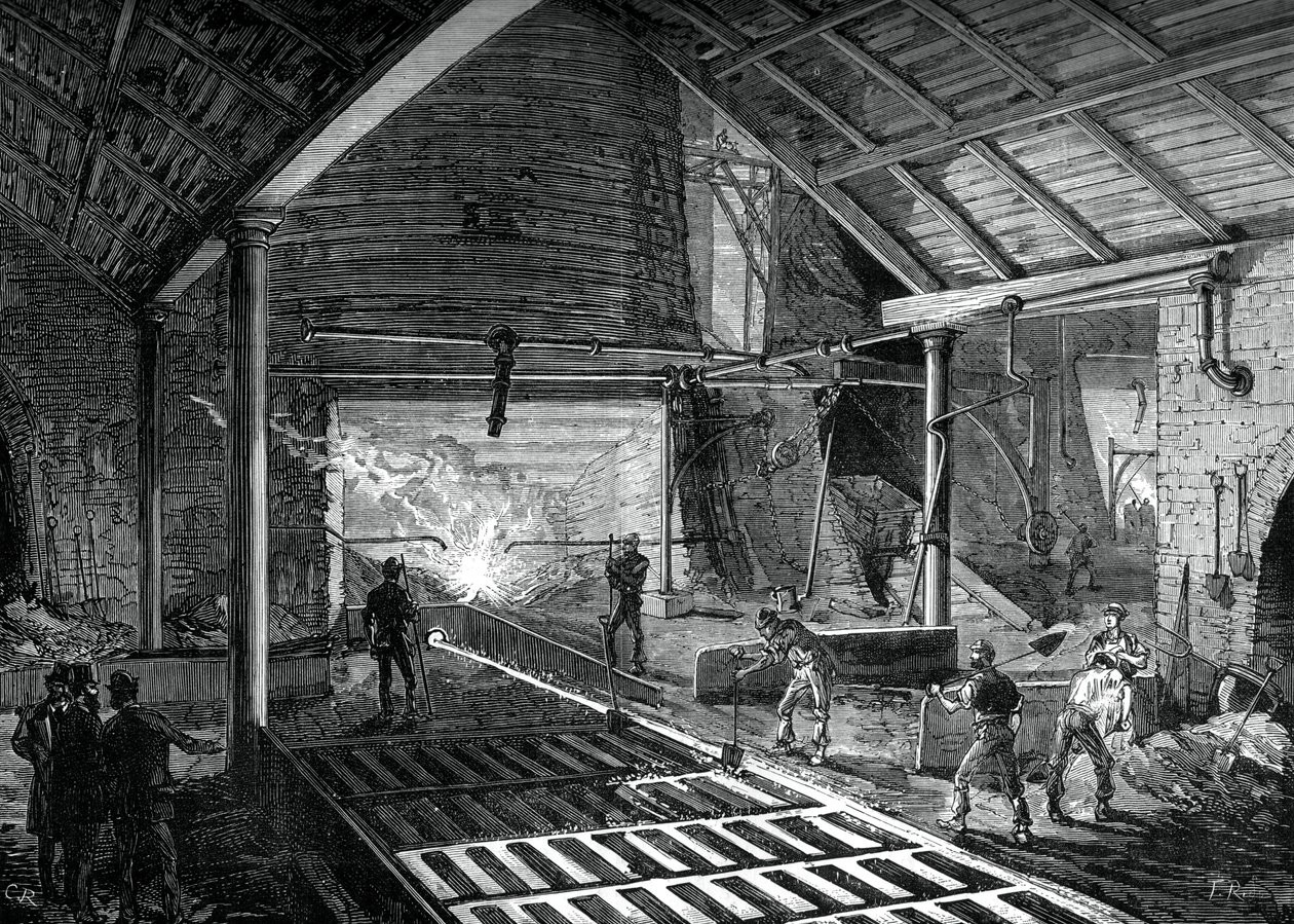 At køre det smeltede jern ind i grisene, c1880 af Unbekannt