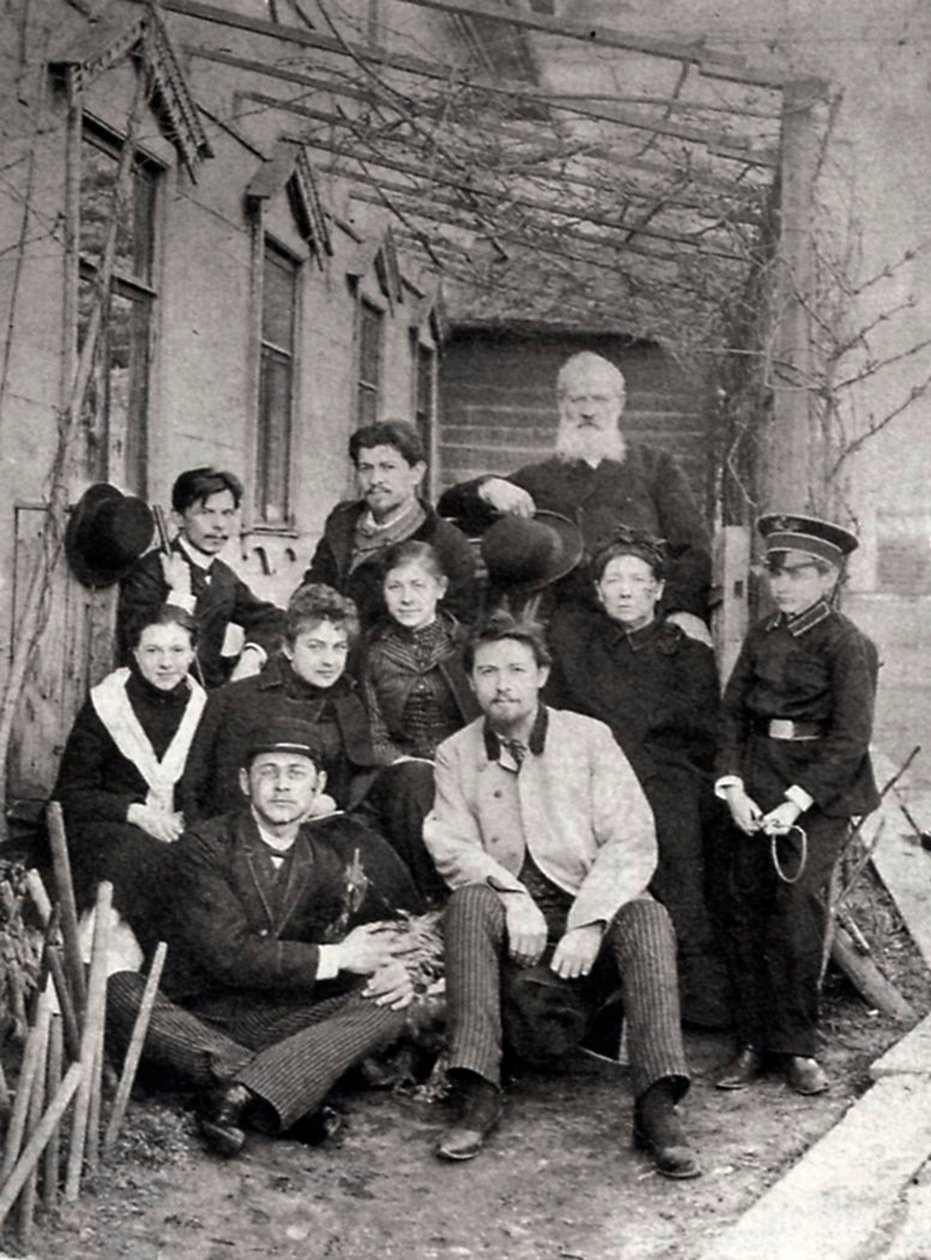 Russisk forfatter Anton Tjekhov med familie og venner, 1890 af Unbekannt