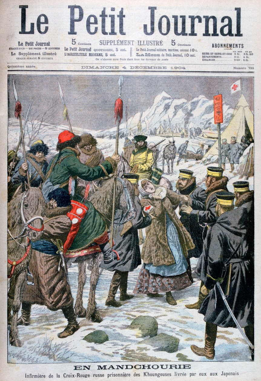 Russisk sygeplejerske taget til fange af manchuerne og overgivet til japanerne, Manchuriet, 1904 af Unbekannt