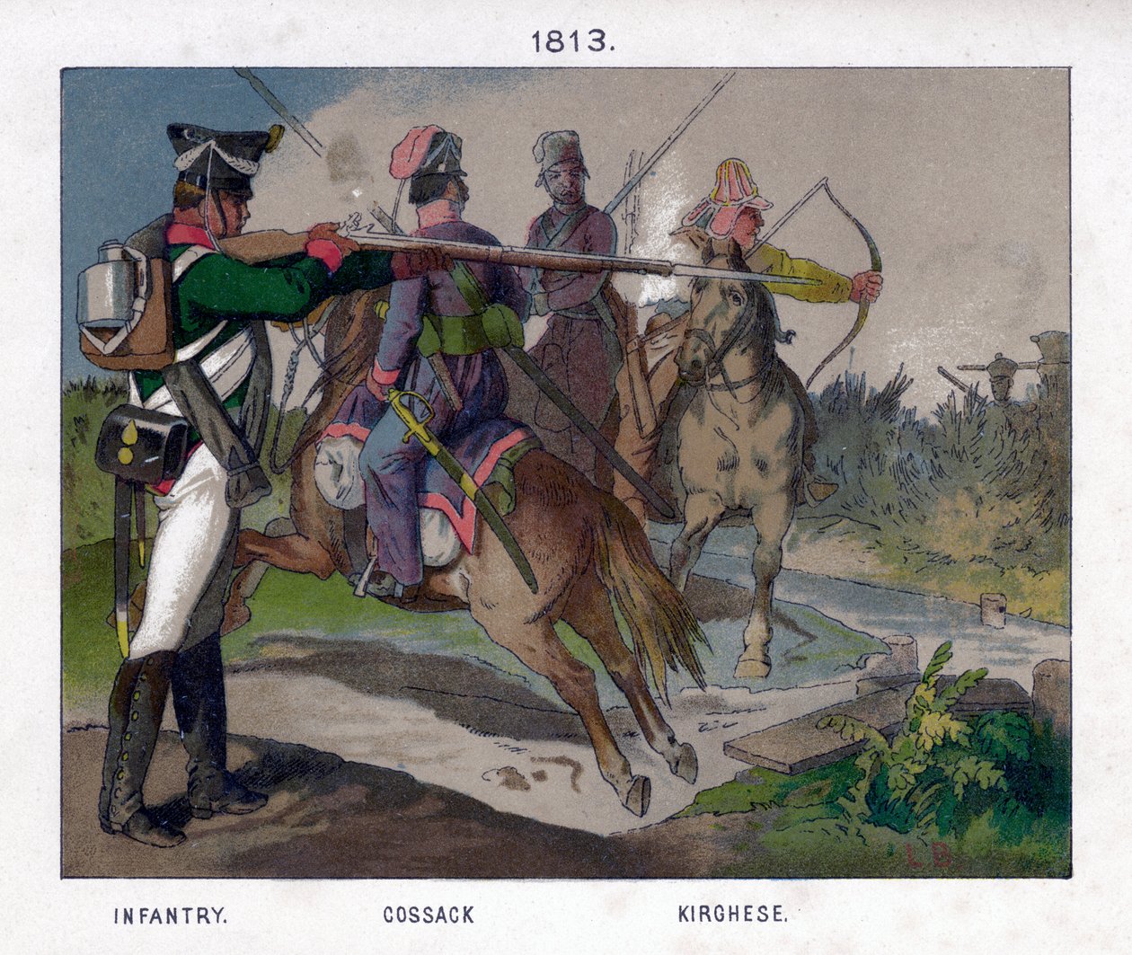 Russiske soldater fra 1813 1800-tallet af Unbekannt