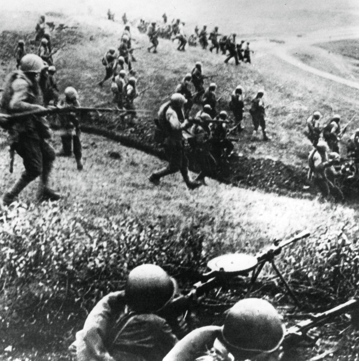 Russiske tropper på modangrebet, Mozdok-regionen, det nordlige Kaukasus, september 1942 af Unbekannt