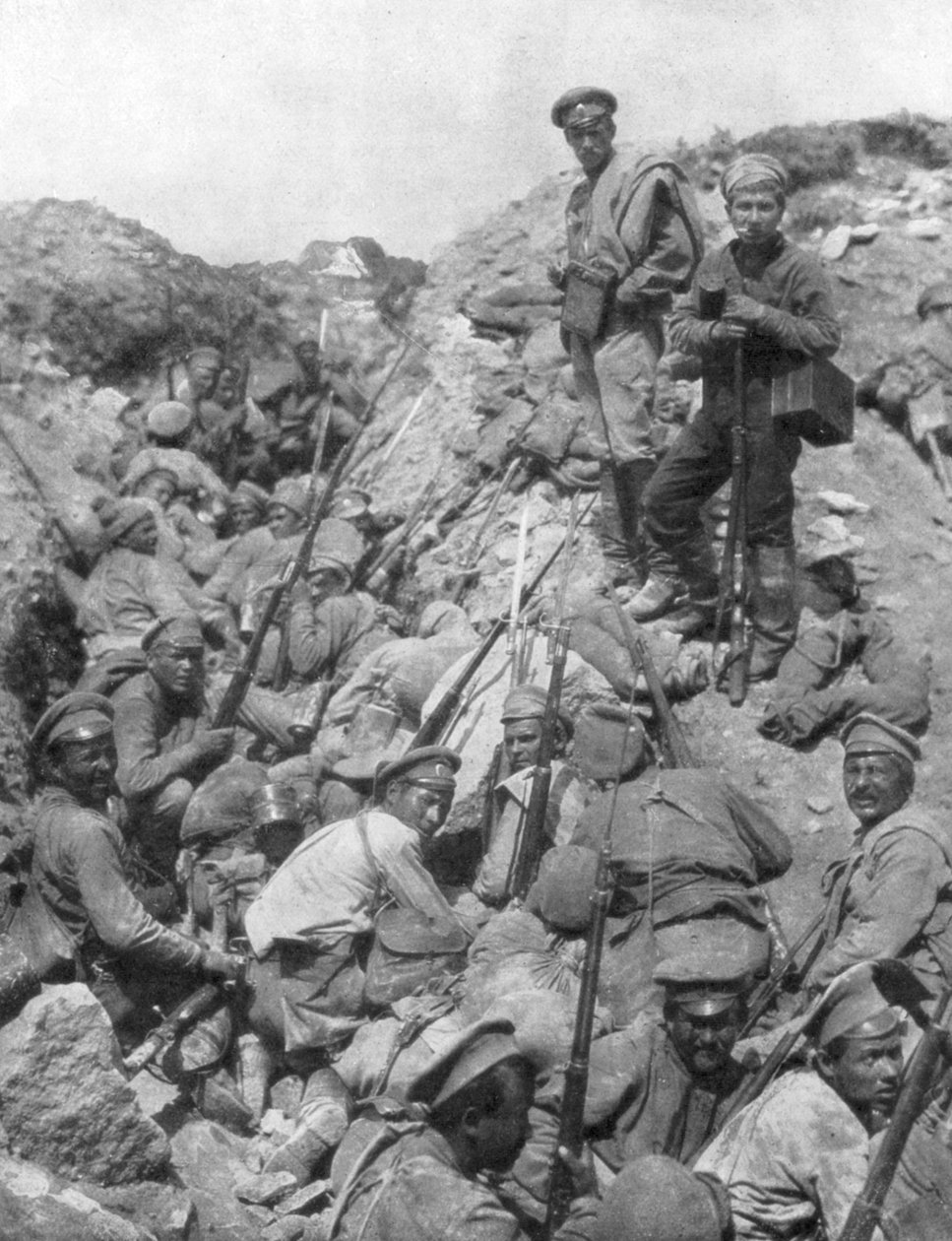 Russiske tropper venter på signalet, Ternopil, Ukraine, Første Verdenskrig, 1. juli 1917 af Unbekannt