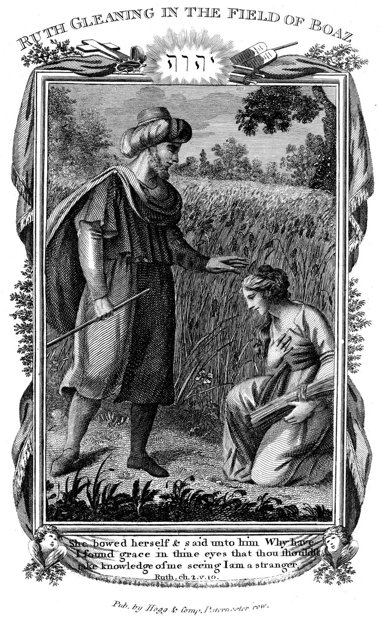 Ruth Gleaning in the Field of Boaz, c1804 af Unbekannt