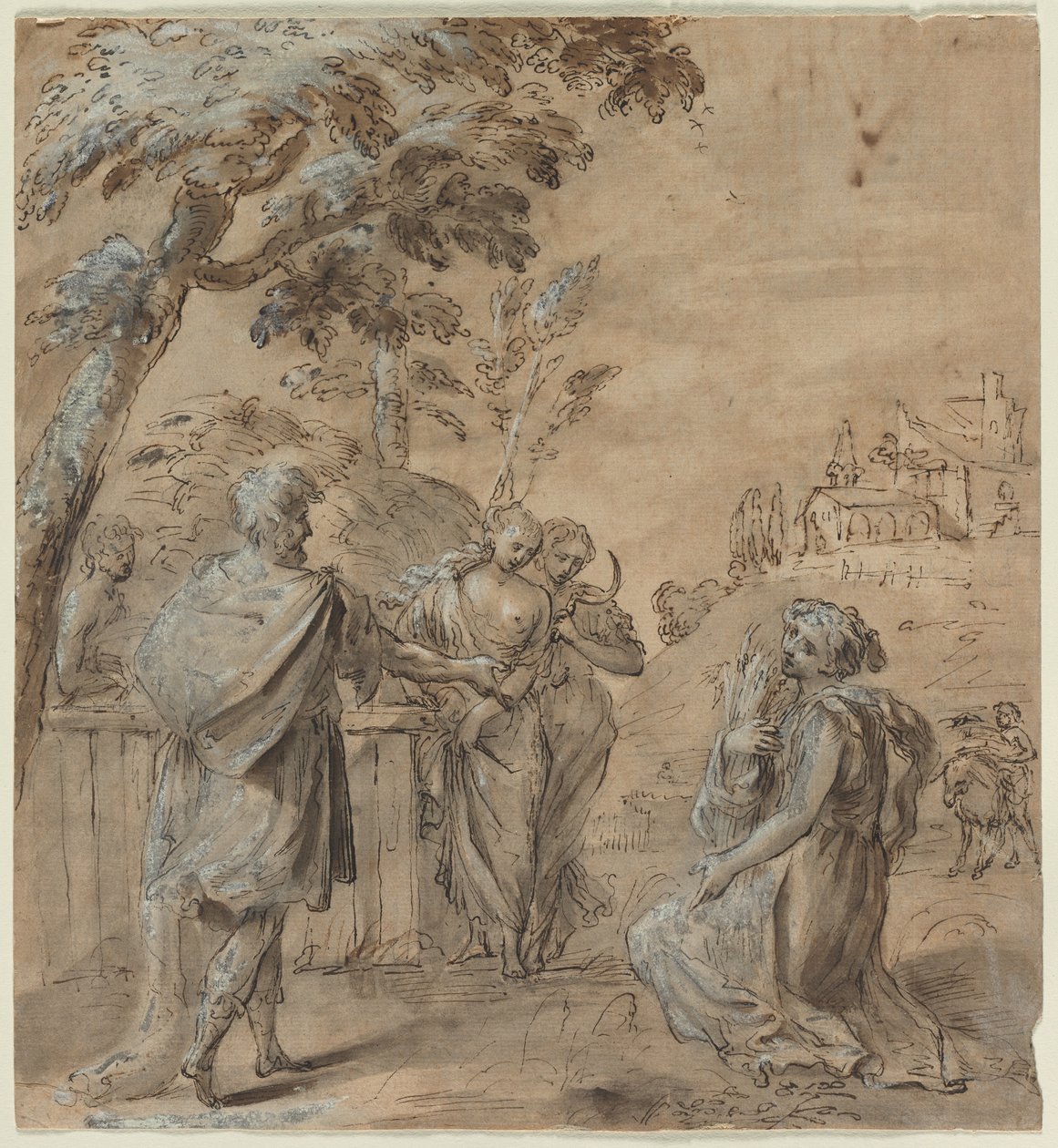Ruth og Boaz, 1600-tallet. af Unbekannt