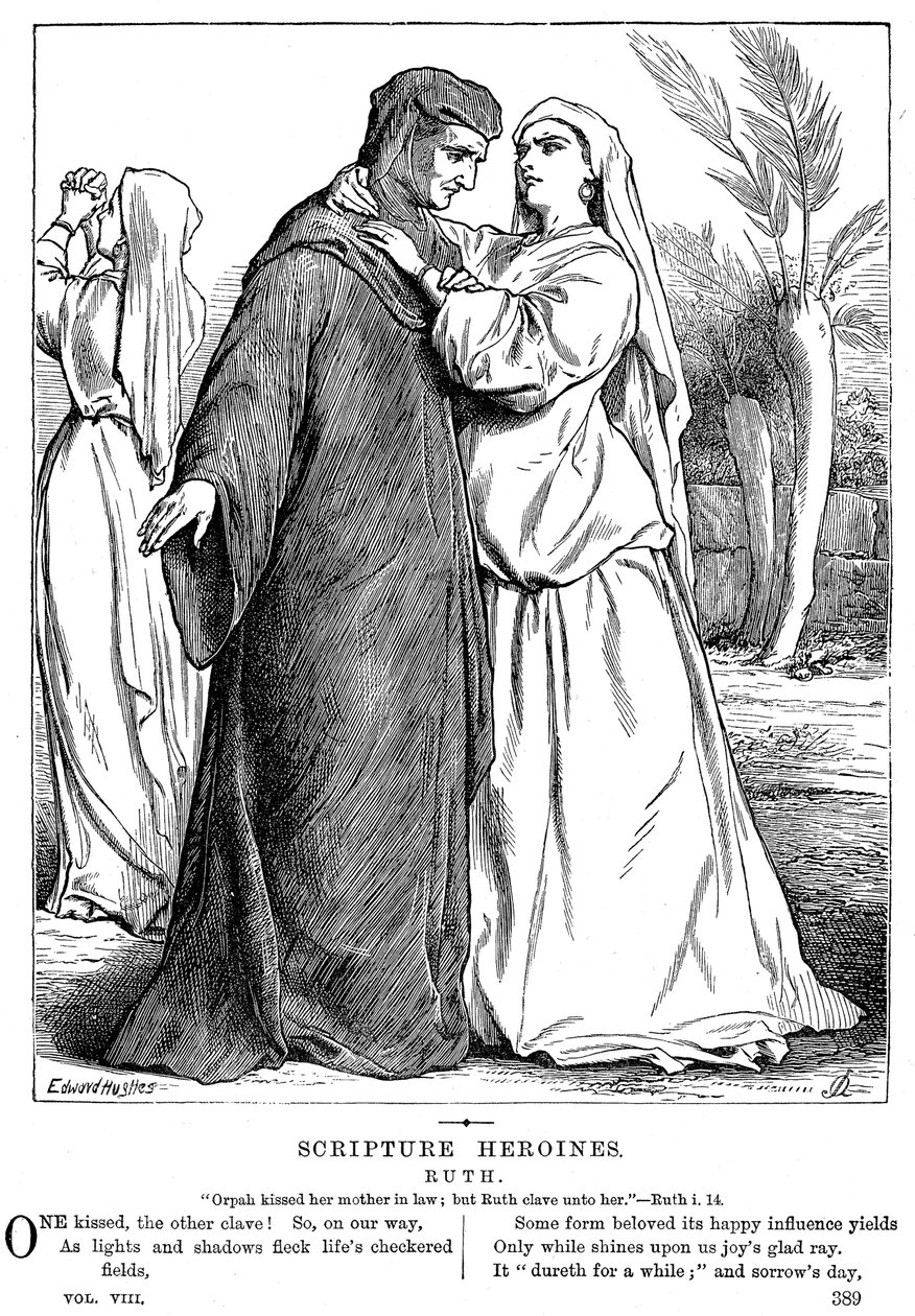 Ruth omfavner sin svigermor, 1873 af Unbekannt