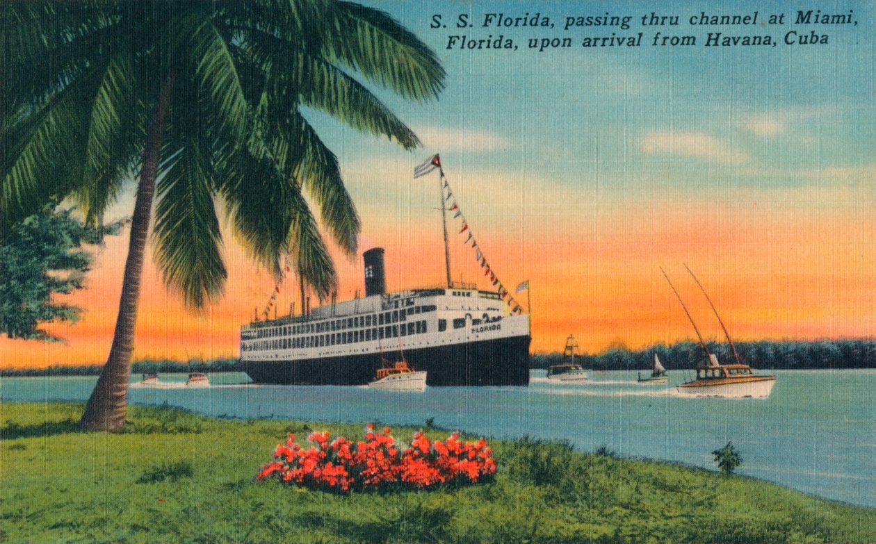 SS Florida, Miami, Florida, ved ankomsten fra Havana, Cuba, c1931 af Unbekannt