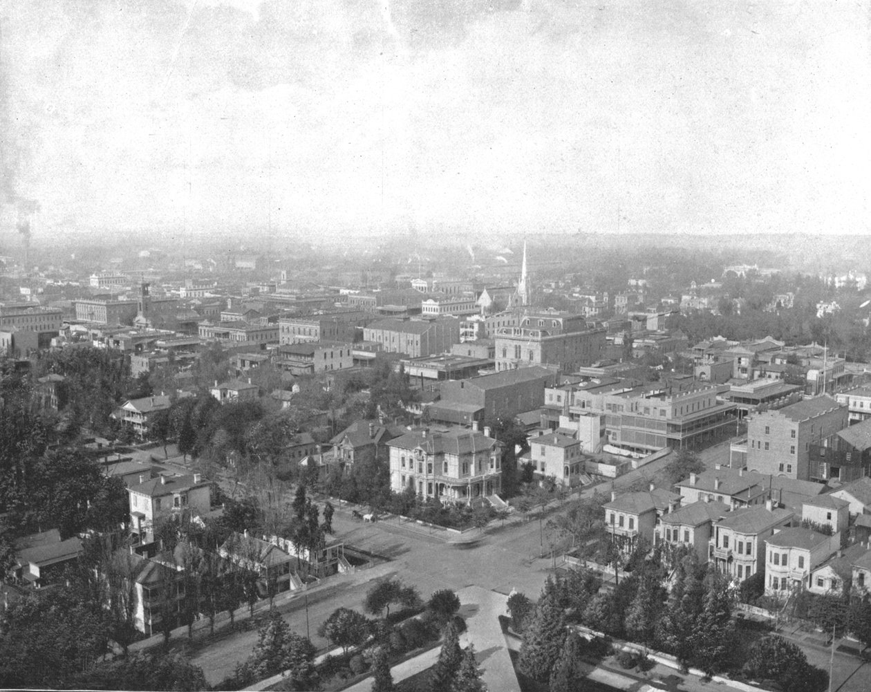 Sacramento, Californien, fra Dome of the Capitol, USA, c1900. af Unbekannt
