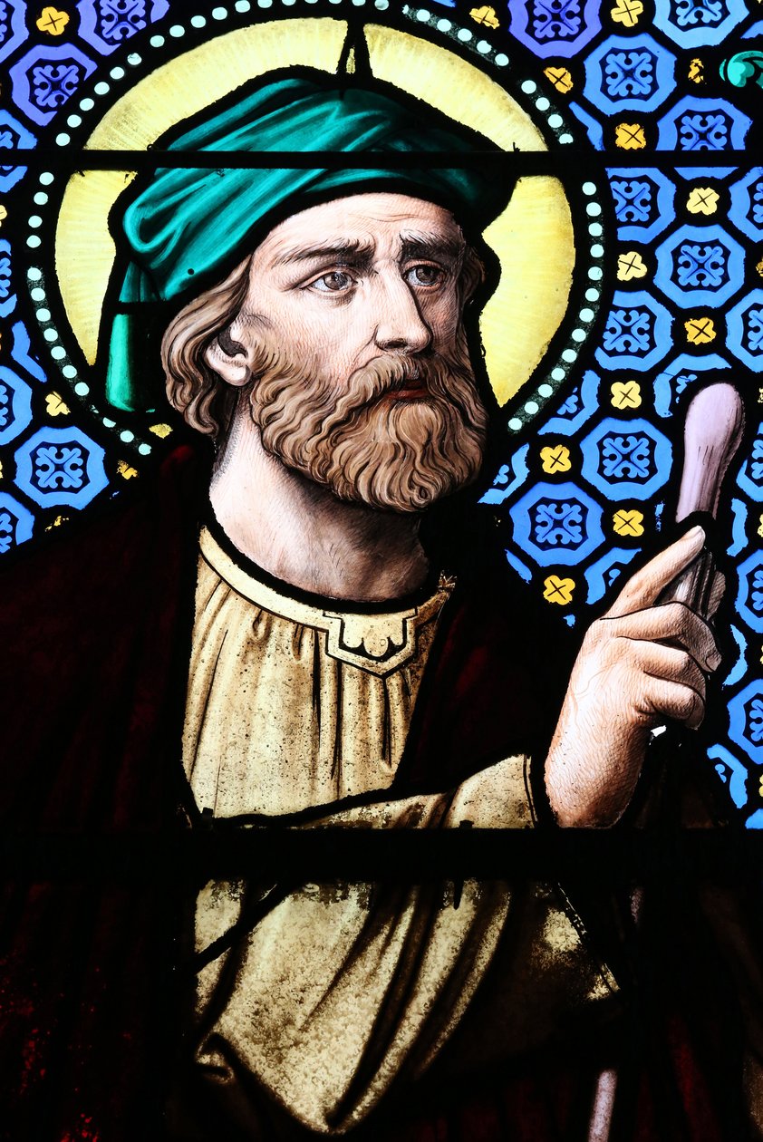 Hellig hjerte kirke. Glasmosaik vindue. Jesse, 20160604, Moulins, Frankrig af Unbekannt