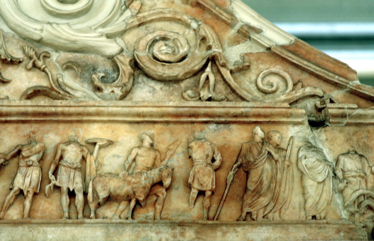Offerscene fra Ara Pacis, Rom, 9 f.Kr af Unbekannt