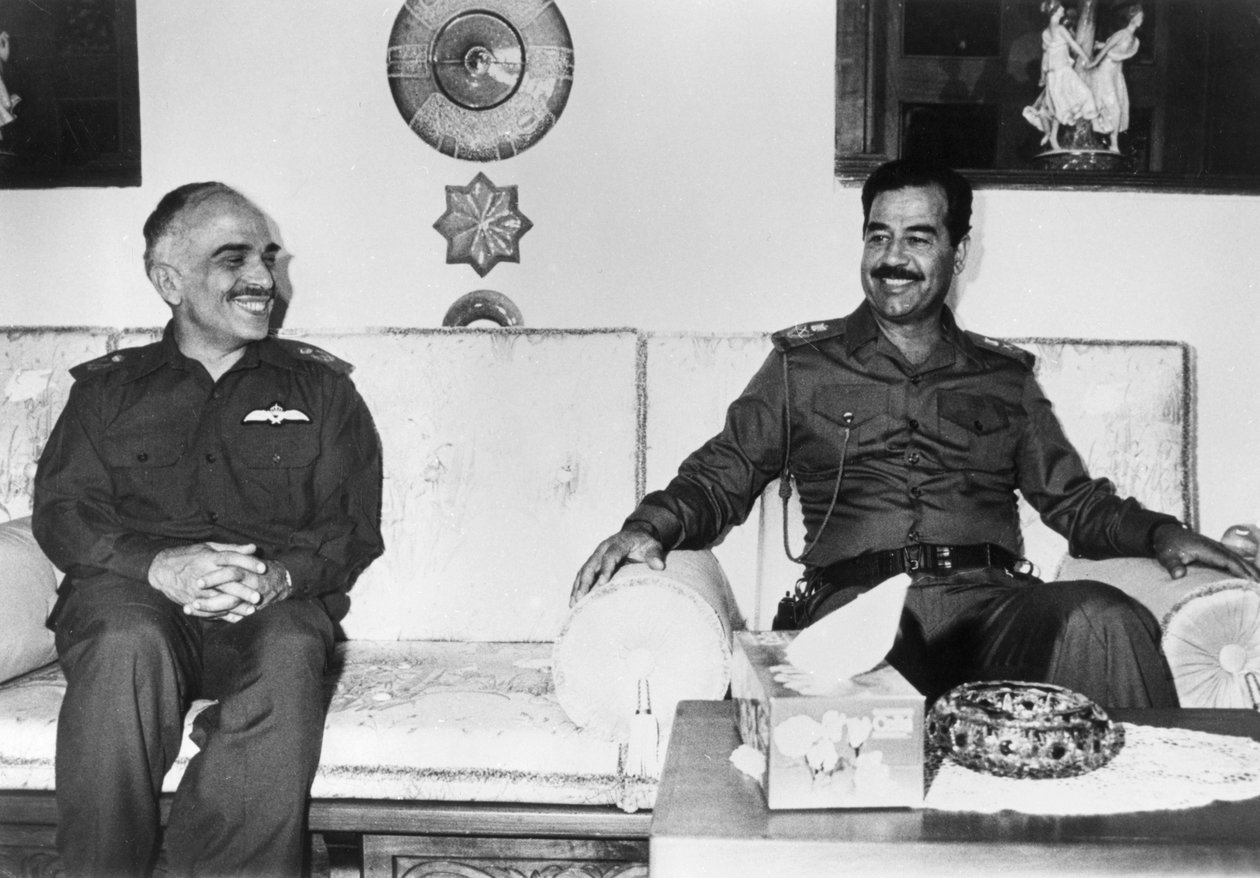 Saddam Hussein og Kong Hussein af Jordan, Irak, 1987 af Unbekannt