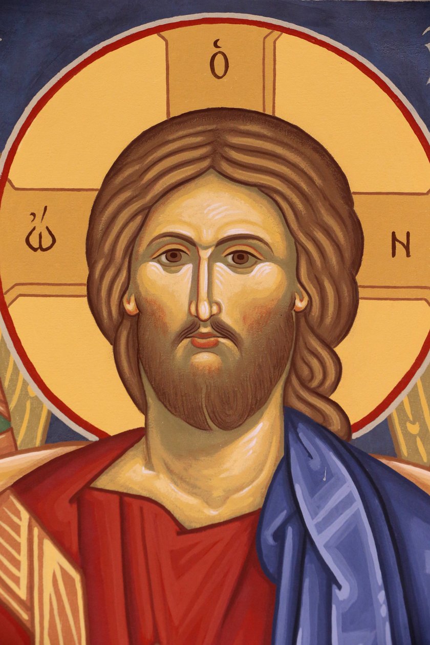 Saint-Antoine-le-Grand ortodokse kloster. Ikon af Kristus Pentocrator, Saint-Laurent-en-Royans, Frankrig af Unbekannt