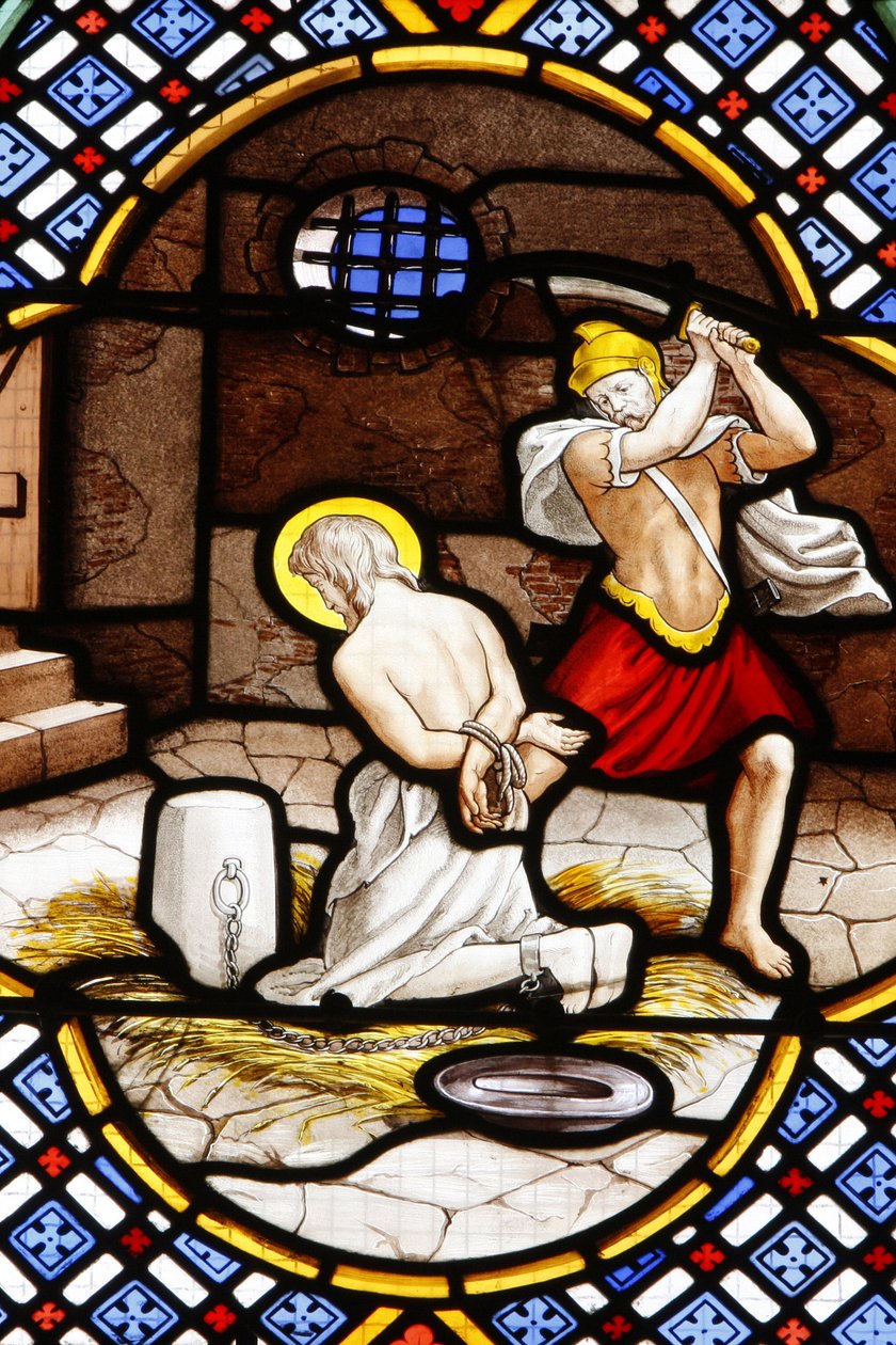 Saint-Corentin (Saint Corentin) katedral, Quimper Glasmaleri: Johannes Døberens død, Quimper, Frankrig af Unbekannt