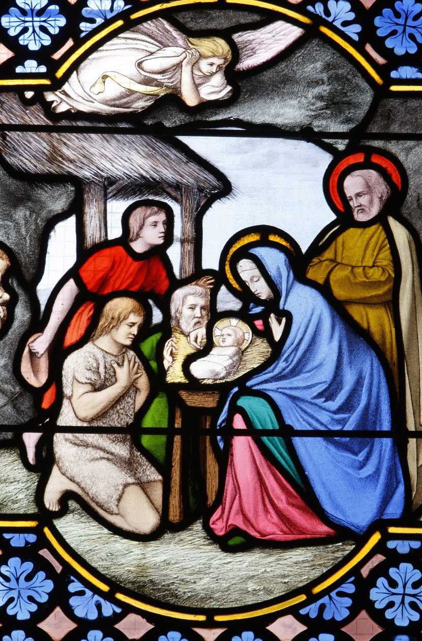 Saint-Corentin (Saint Corentin) katedral, Quimper Glasmaleri: hyrdetilbedelse, Quimper, Frankrig af Unbekannt