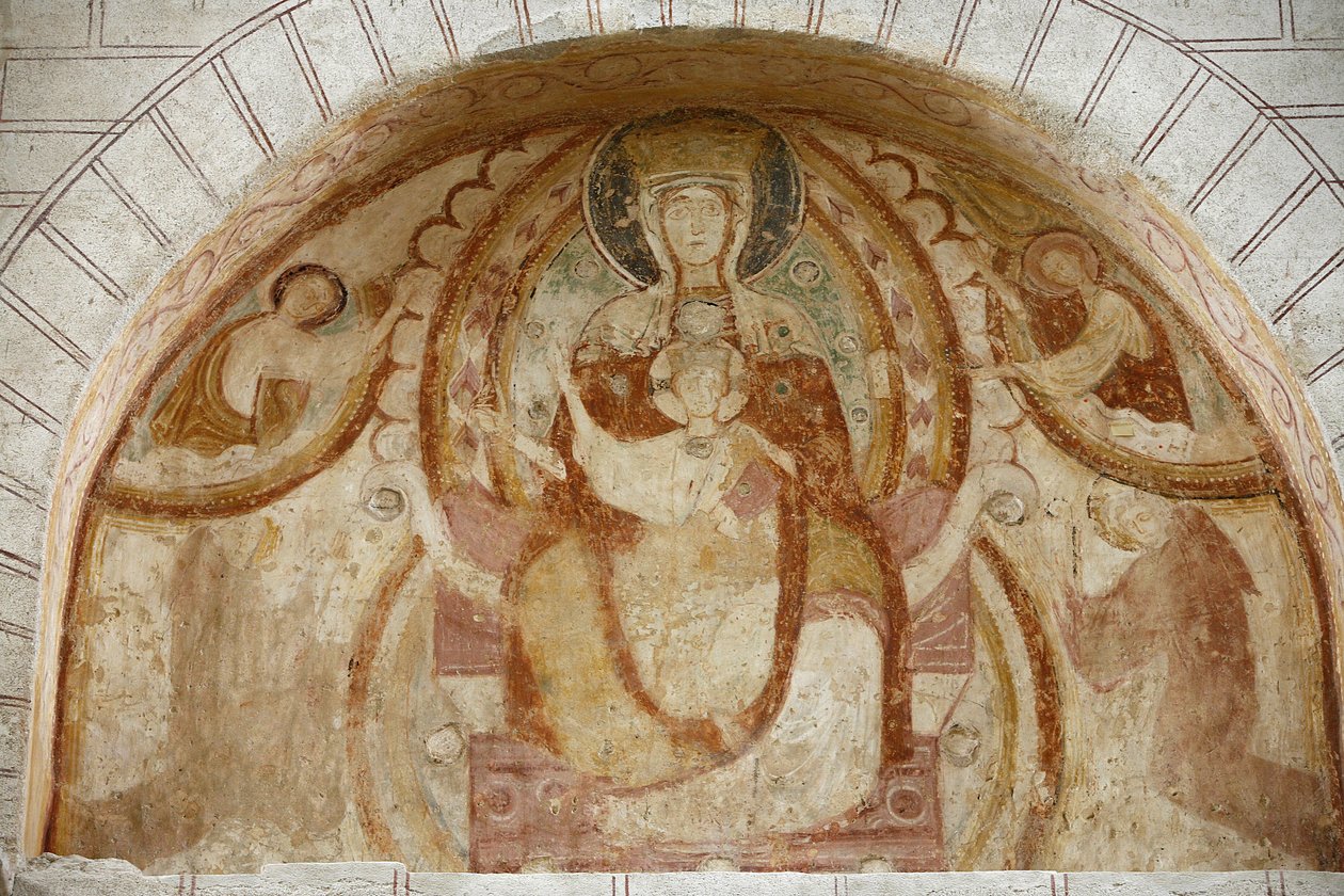 Saint-Savin klostertympanum: Jomfru og barn, Saint-Savin-sur-Gartempe, Frankrig af Unbekannt