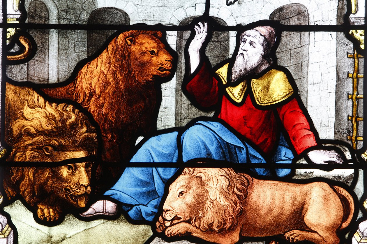 Saint Aignan ChurchDaniel i løvens hule, Chartres, Frankrig af Unbekannt