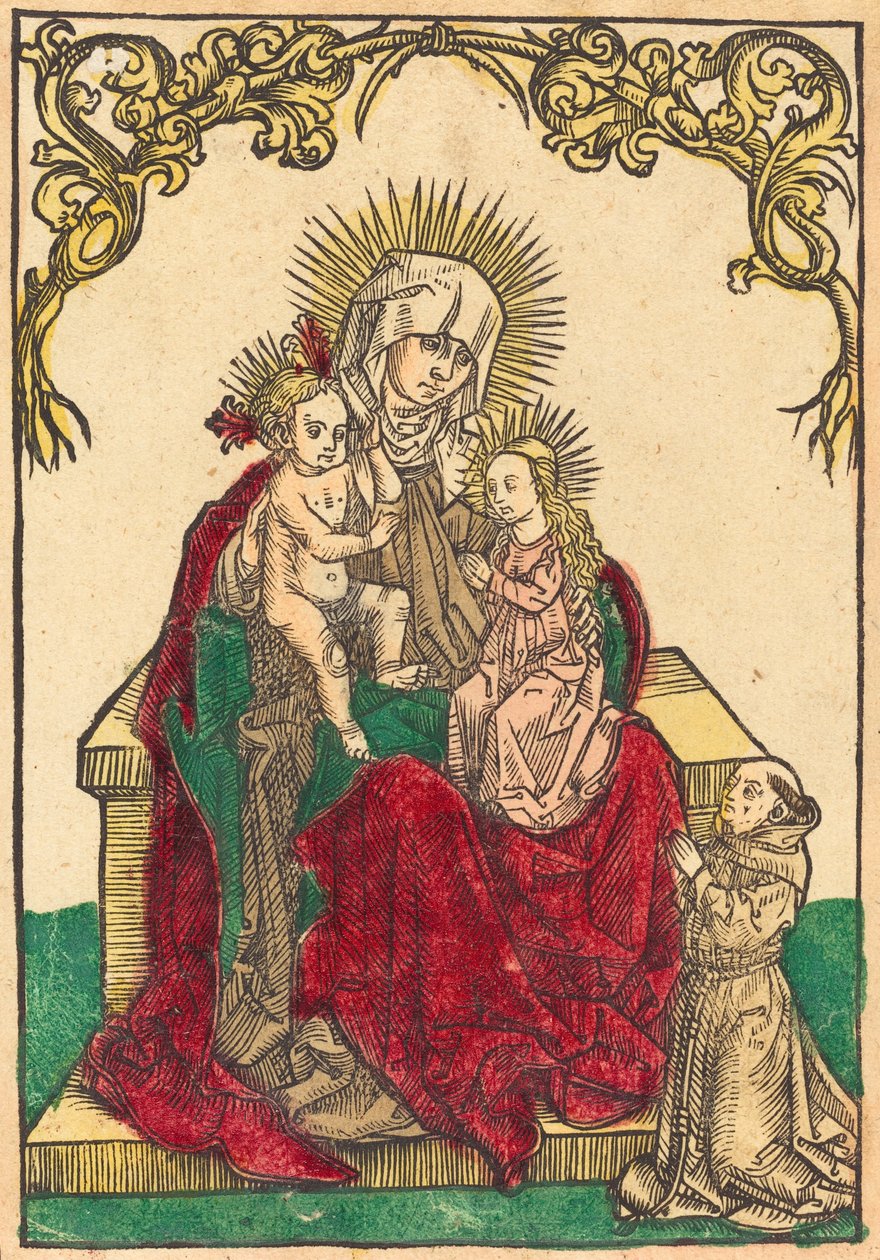 Sankt Anne, Madonnaen og Barnet og en franciskanermunk, ca. 1500. af Unbekannt