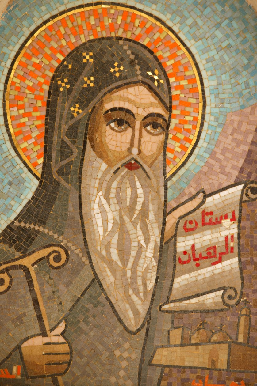 Saint Bishoy koptiske klosterikon: Saint Anthony Egypten af Unbekannt