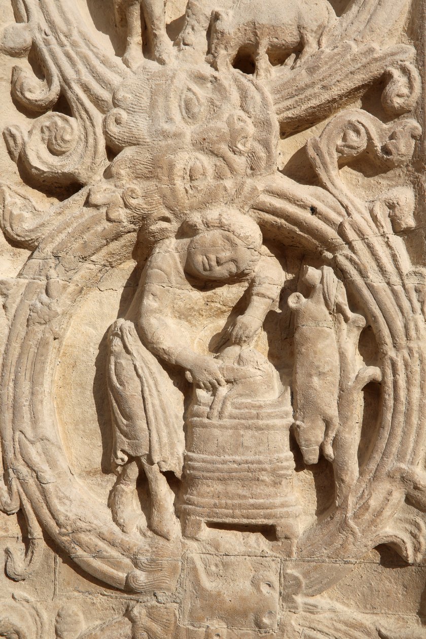 Saint Denis basilikaen. Central portal. Landbrugskalender, 20150919, Saint-Denis, Frankrig af Unbekannt