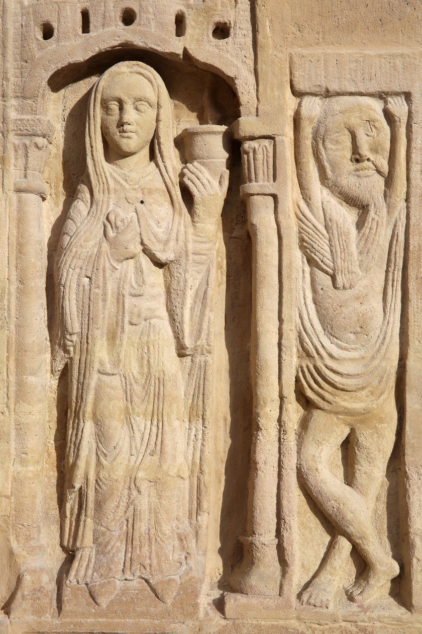 Saint Denis basilikaen. Central portal. Den kloge jomfru, 20150919, Saint-Denis, Frankrig af Unbekannt
