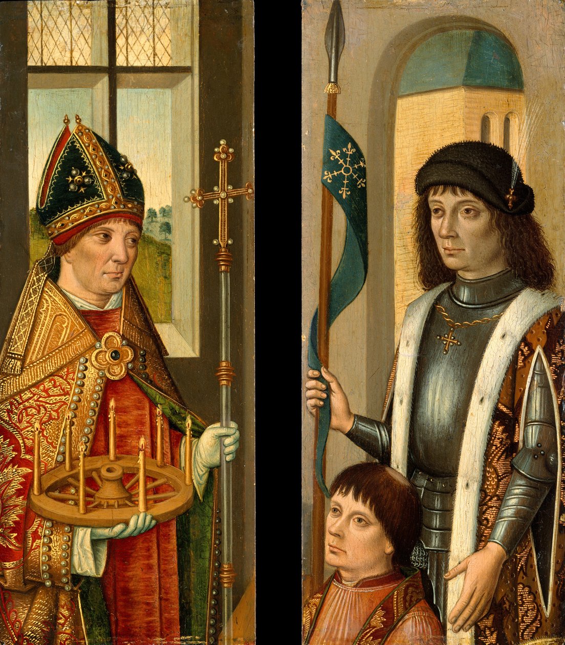 Saint Donatian, Saint Victor præsenterer en donor. af Unbekannt