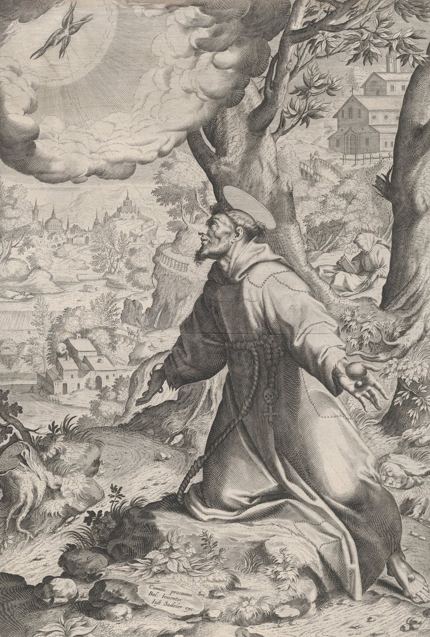 Sankt Frans modtager Stigmata, 1590-1620. af Unbekannt